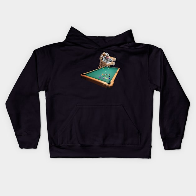 Tiger Billiards Kids Hoodie by Random Galaxy